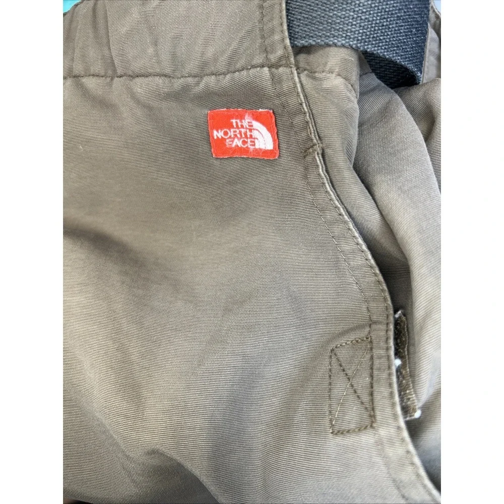 The North Face Nylon Cargo Shorts Mens L Brown Belted Gorpcore Trail Hike Stains